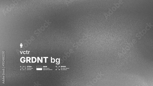 Abstract black and white vector background with high detailed noise texture and blurred gradient effect. Modern grayscale silver grainy overlay for industrial or brutalist design concepts.