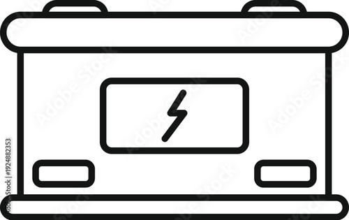 Car battery showing a lightning icon, representing electricity and power