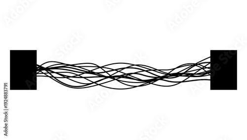 electrical wires, black isolated silhouette