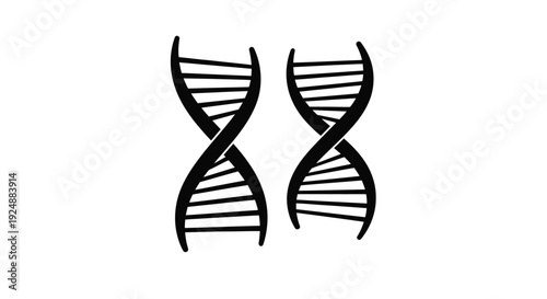 Two black dna helix icons against a white background