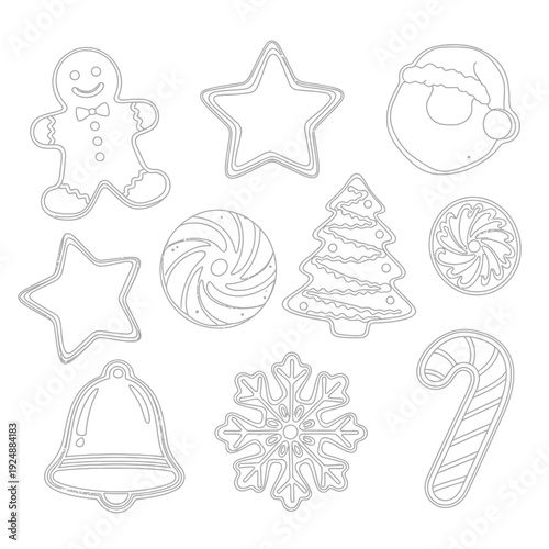 Christmas cookie cutters in various festive shapes.