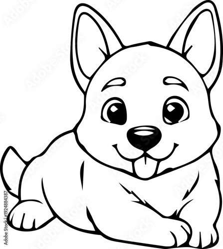German  Shepherd dog animal  cartoon