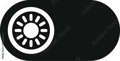Black and white icon showing a toggle switch for light mode settings