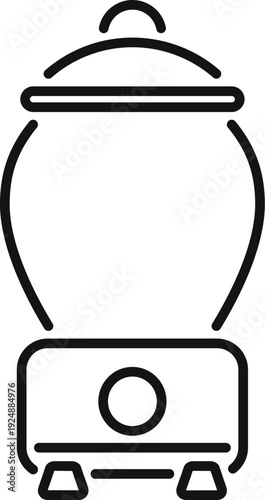 Tandoor oven outline icon for cooking food in restaurant or home kitchen