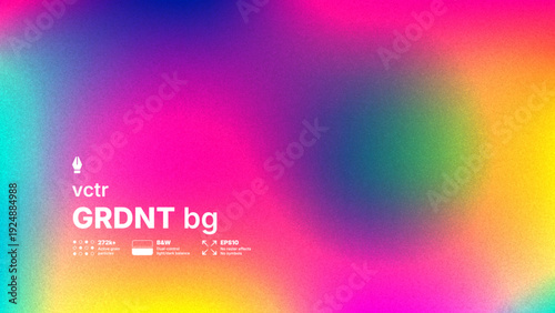 Abstract cinematic grainy mesh gradient vector background with floating dust particles and vibrant holographic colors. High detail digital noise overlay imitating old film texture.