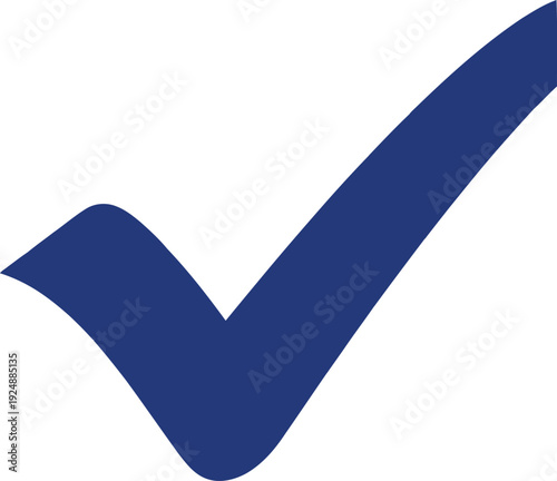 A large blue check mark on a transparent background