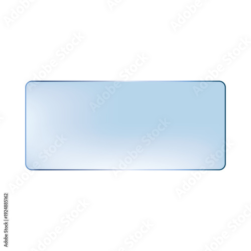 Glass rectangle, blue gradient, transparent mockup