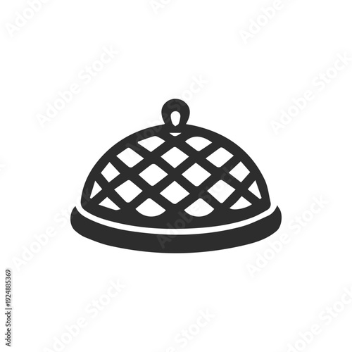 Monochrome Icon of a Lattice Style Food Cover for Outdoor Dining