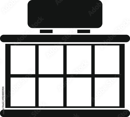 Simple silhouette showing a modern office building or apartment block