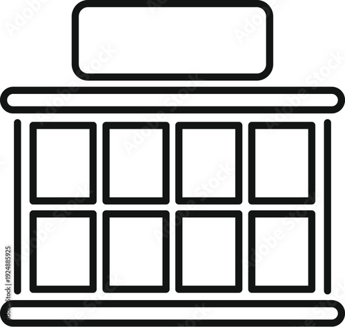 Building representing a store or bank with a sign board above it