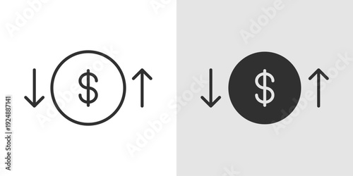 Profit Loss Icon representing financial gains and losses, business performance, and revenue analysis. Stroke, filled, and colored vector illustration.