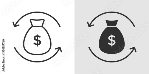 Recurring Deposit Icon representing savings, fixed income investment, and financial growth. Stroke, filled, and colored vector illustration.