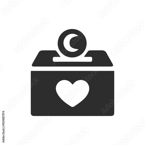 Islamic Charity Donation Box Icon For Ramadan And Zakat Giving