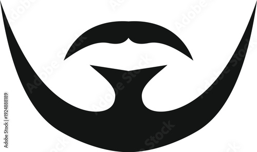 Male facial hair silhouette in black color creating a classic stylized look