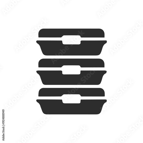 Minimalist Stacked Meal Prep Containers Icon For Food Storage Design