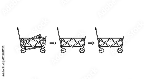 Collapsible Wagon Folding and Unfolding Sequence