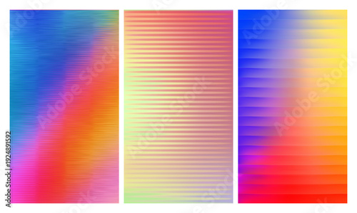 Set of ribbed glass texture backgrounds