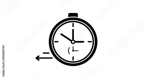Stopwatch Icon with Arrow Indicating Time Passing or Countdown