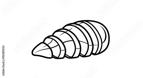 Stylized Seashell Icon, Simple Line Art, Marine Life Symbol