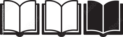 Three open books icon