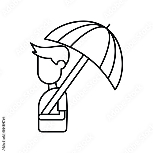 Rainy Day icon with white background vector stock illustration