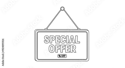 Hanging Sign "Special Offer" with Percentage Discount Icon