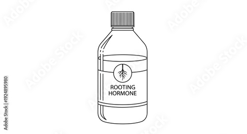 Rooting Hormone Bottle with Plant Root Icon - Plant Propagation and Growth Stimulant