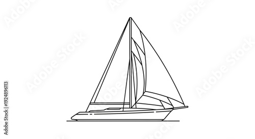 Sailing Yacht Silhouette Vector Art