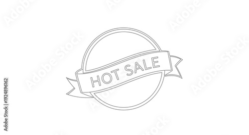 Hot Sale Stamp Icon - Circular Badge with Ribbon and Text