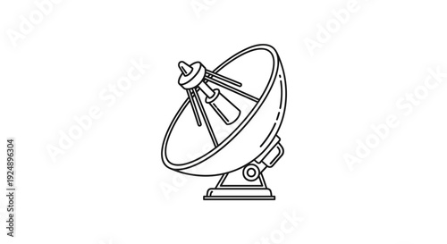 Satellite Dish Antenna Icon, Communication Technology, Astronomy, Space Exploration