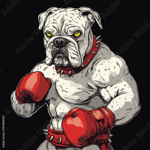 boxer dog on black background