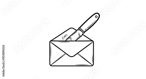 Knife in Envelope: Threatening Mail, Dangerous Letter, Anonymous Threat, Postal Danger