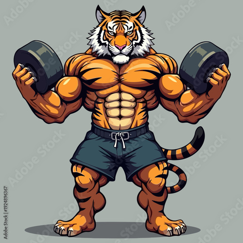 cartoon illustration of a Lion boxer