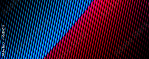 Abstract ribbed fractal glass texture effect with bright smooth fluted vertical lines of colorful gradient. Bold and dynamic design blending bright colors and geometry for modern visual art project