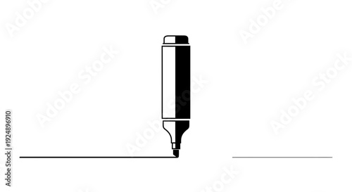 Marker Drawing Line on White Background