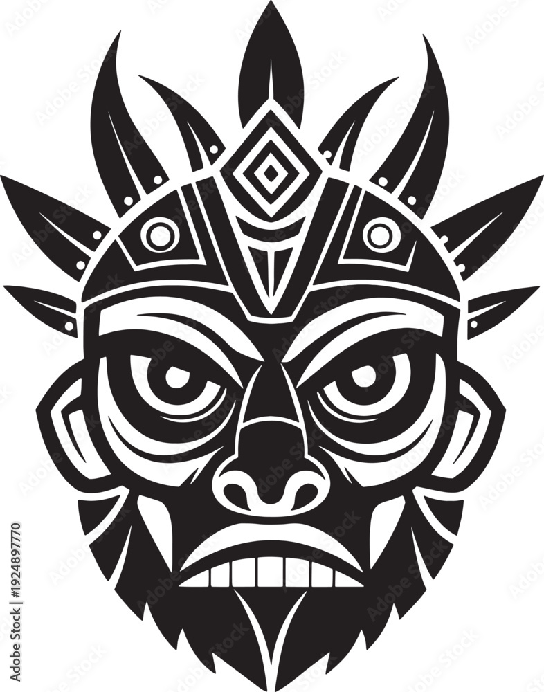 Obraz premium Tribal Tiki Mask Vector Illustration