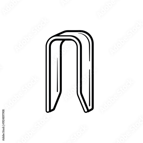 Silver metal paper clip isolated on white background