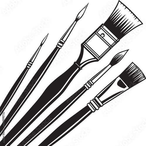Professional Paint Brushes Set Illustration