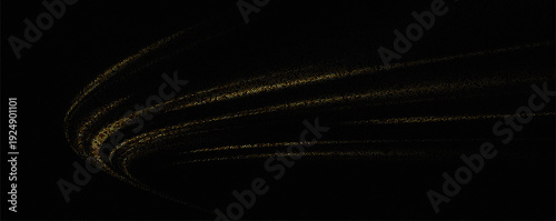 A blurry image of a curved object with white lines on a black background