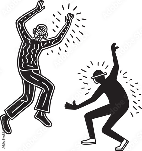 Energetic Pop Art Dancing Duo