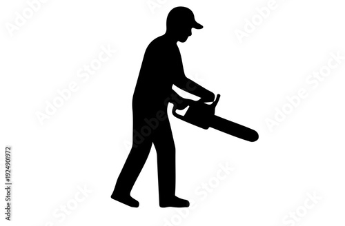 Black gardener silhouette  people working in garden, lawn mowing, planting, trimming, watering silhouette