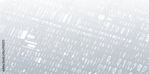 Abstract background of digital binary code 0 and 1. Futuristic data stream concept for technology, cyberspace, and computer science presentations.