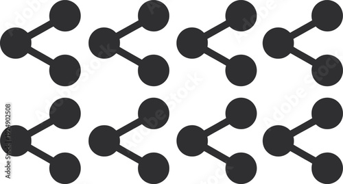 A simple black and white illustration of connected molecular structures