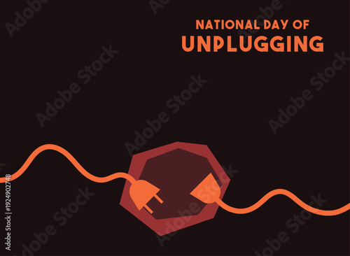 National Day of Unplugging. March. Banner, card, and background.