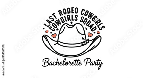 Last Rodeo Cowgirls Squad Bachelorette Party Cowboy Hat Design