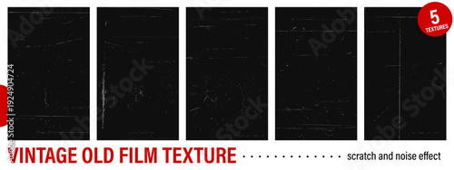 Film overlay collection. Dirty scratched paper texture. Distressed retro background for old cinema or photo effect. Vintage grunge bg.