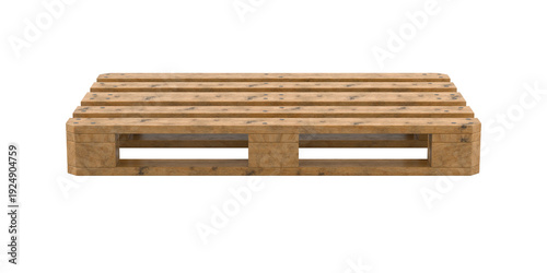 Wooden pallet on white background. Isolated 3D illustration