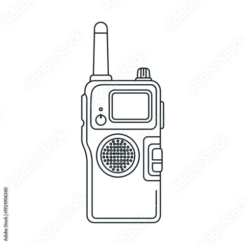 Portable radio with antenna and wireless communication icons