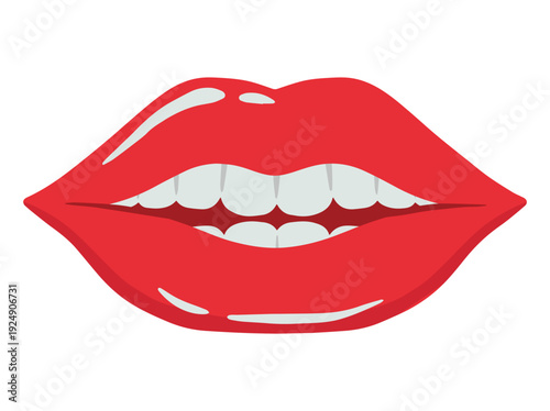 Pink Lip or Mount with Tooth Clip Art