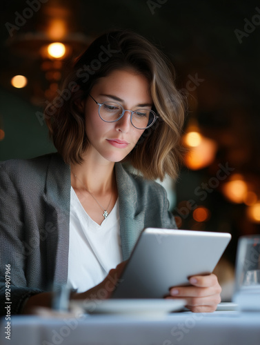  Female entrepreneur planning online course with AI assistant